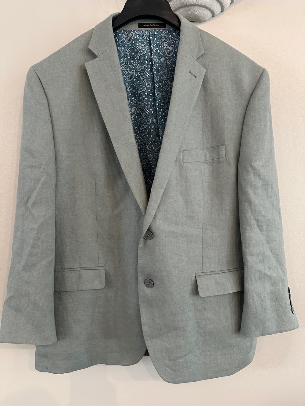 Lauren Ralph Lauren Light sage Linen Blazer with Paisley Lining